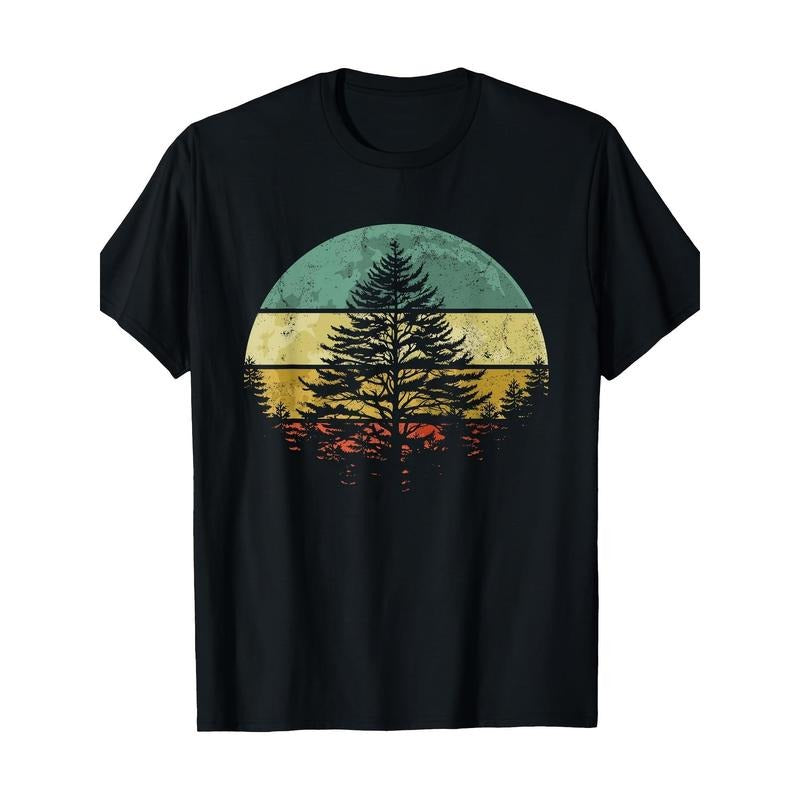 Wildlife Hiking Outdoor Camping Natural Trees Vintage Moon T-shirt -100% cotton Made in USA Hoodie, Sweatshirt | ZylaModa.com
