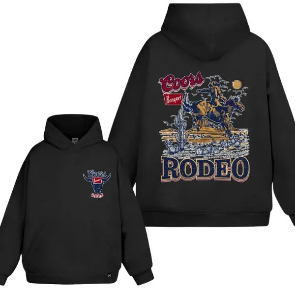 Vintage C00R Rodeo Cowboy Graphic 2 Sides Hoodie/Sweatshirt(No Hood)/T-Shirt, For Men/Women