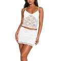 Women Basic Floral Lace Camisole Casual Summer V-neck Sleeveless Crop Tops for Streetwear Clubwear Fashion Fit T-Shirts,...