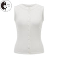 Women Vest, Sleeveless Button Closure SolidFit Summer Tops Streetwear for Daily T-Shirts, Hoodie, Sweatshirt | ZylaModa.com