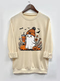 Women's   Cartoon Ghost Print Drop Shoulder Pullover, Casual Long Sleeve Round Neck Sweatshirt for Daily Wear, Ladies...