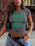 Women's  Letter Print  Tee, Casual Short Sleeve Round Neck T-shirt for Daily Wear, Ladies Clothes for All Seasons Hoodie,...