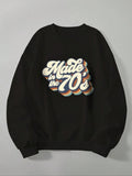 Women's "Made in the 70's" Round Neck Graphic Sweatshirt, Fashion Casual Crew Neck Long Sleeve Pullover for Daily Outdoor...