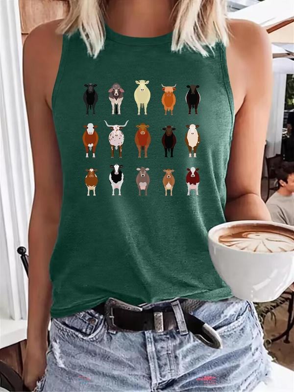 Women's Animal Print Tank Top, Casual Sleeveless Top for Summer, Ladies Clothes for Daily Wear, Socks T-Shirts, Hoodie,...