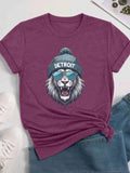 Women's Cartoon Animal Print Round Neck Tee, Fashion Casual Crew Neck T-shirt for Daily Holiday Vacation Outdoor Wear,...