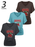Women's Cherry & Letter Print V Neck Tee, Casual Short Sleeve T-shirt for Daily Wear, Ladies Clothes for All Seasons, Top...