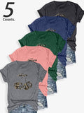 Women's Cherry Print Round Neck Tee, Casual Short Sleeve Crew Neck T-Shirt for Daily Wear, Ladies Clothes for All...