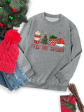 Women's Christmas Themed Cartoon Print Crew Neck Sweatshirt, Casual Long Sleeve Pullover for Daily Wear, Ladies Fall &...