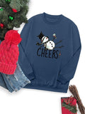 Women's Christmas Themed Cartoon Snowman Print Drop Shoulder Sweatshirt, Casual Long Sleeve Round Neck Pullover for Daily...