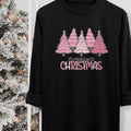 Women's Christmas Tree & Letter Print Round Neck Tee, Casual Long Sleeve Crew Neck T-shirt for Fall & Winter, Women's Top...