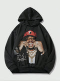 Women's Figure Print Drop Shoulder Hoodie, Fashion Casual Drawstring Hooded Sweatshirt for Daily Holiday Outdoor Wear,...