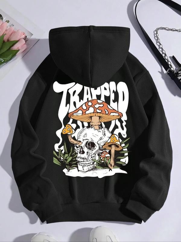 Women's Halloween Graphic Pocket Drawstring Hoodie, Long Sleeve Hooded Trendy Sweatshirt, Graphic Hoodie, Longsleeves...
