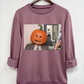 Women's Halloween Themed Graphic Round Neck Sweatshirt, Casual Long Sleeve Pullover, Women's Top for Fall & Winter...