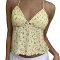 Women's Halter Neck Cami Tops Sleeveless Eyelet Embroidery Floral Print Slim Fit Camisole Backless Shirts Womenswear...