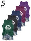Women's Landscape Print Tank Top, Casual Sleeveless Top for Daily Wear, Ladies Clothes for All Seasons, Socks T-Shirts,...