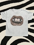 Women's Leopard Mouth Print  Round Neck Tee, Fashion Casual Short Sleeve T-shirt for Daily Wear, Ladies Summer Clothes...