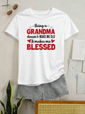 Women's Letter & Heart Graphic Print Round Neck Tee, Trendy Casual Short Sleeve T-shirt for Daily Wear, Ladies Outfit...