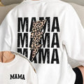 Women's Letter & Leopard Lightning Print Crew Neck Sweatshirt, Casual Drop Shoulder Long Sleeve Pullover, Women's Fall &...
