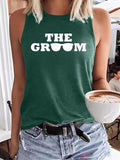 Women's Letter & Plants Print Tank Top, Casual Sleeveless Top for Summer, Ladies Clothes for Daily Wear, Socks T-Shirts,...
