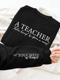 Women's Letter Print Round Neck Sweatshirt, Casual Long Sleeve Pullover for Fall & Winter, Women's Clothes for Daily Wear...