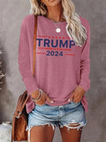 Women's Letter Print Round Neck T-shirt, Casual Long Sleeve Crew Neck T-shirt for Daily Wear, Ladies Clothes for All...