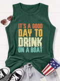 Women's Letter Print Round Neck Tank Top, Casual Graphic Crew Neck Sleeveless Top for Summer, Fashion Women's Clothes for...