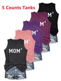 Women's Letter Print Round Neck Tank Top, Casual Sleeveless Crew Neck Top for Daily Wear, Ladies Clothes for All Seasons,...