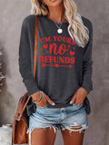 Women's Letter Print Round Neck Tee, Casual Long Sleeve Crew Neck T-shirt for Fall & Winter, Women's Top for Daily...