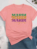 Women's Letter Print Round Neck Tee, Casual Short Sleeve Crew Neck T-shirt for Daily Wear, Ladies Clothes for All...