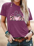 Women's Letter Print Round Neck Tee, Fashion Casual Crew Neck T-Shirt for Daily Holiday Vacation Outdoor Wear, Ladies...
