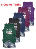 Women's Letter Print Tank Top, Casual Sleeveless Top for Daily Wear, Ladies Clothes for All Seasons, Socksstyle{n002}3...