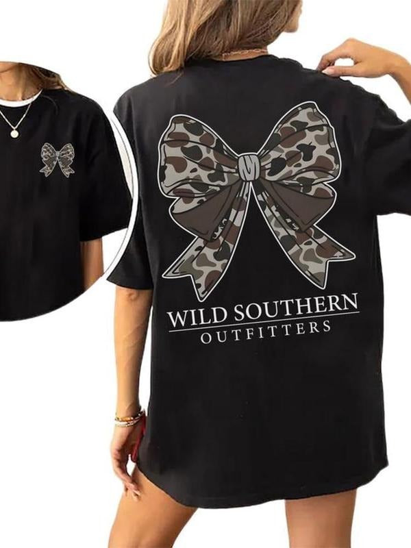Women's Retro Camo Hunting T-Shirt, Southern Style Casual Shirt for Outdoor Adventures, Fitted Moderate Thickness All...