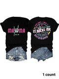 Women's Rock Graphic Print Round Neck Tee, Fashion Casual Short Sleeve T-shirt for Daily Wear, Ladies Summer Clothes, Top...