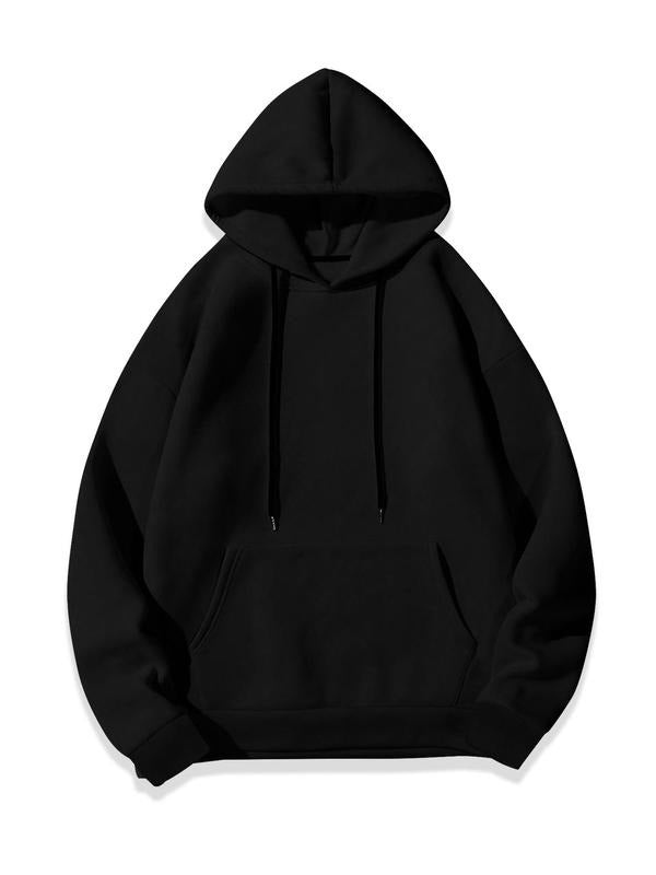 Women's Solid French Terry Hoodie, Casual Long Sleeve Hooded Sweatshirt for Fall & Winter, Women's Clothing for Daily...