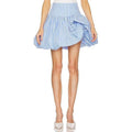 Women's Summer Mini Puff Skirt Blue A-line Striped Skirt for Daily, Travel, Parties Womenswear Bottom Check Light...