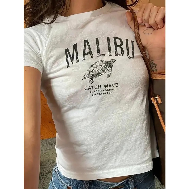 Women's Y2K-Inspired Casual Turtle Graphic Tee - Soft Polyester, Crew Neck, Short Sleeve Hoodie, Sweatshirt | ZylaModa.com