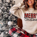 Womens Christmas sweatshirt, Christmas Outfit, Buffalo Plaid shirt, Christmas Sweater, Christmas sweatshirt, Xmas pajamas...