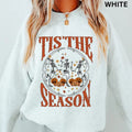 Womens Graphic Halloween Crewneck, Tis the Season Skeleton Sweatshirt, Spooky Season Graphic Oversized Halloween Graphic...