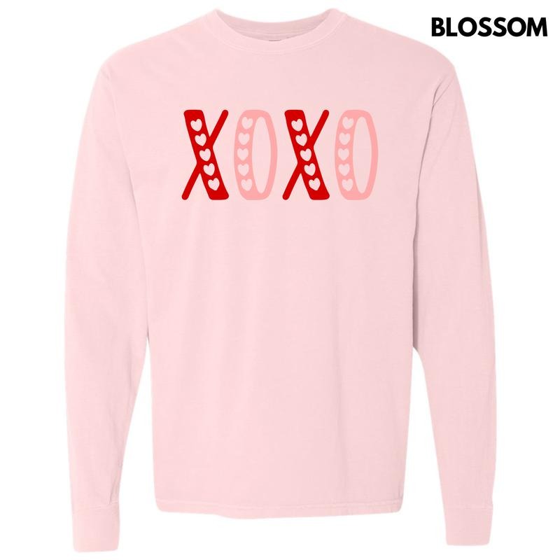 XOXO Hearts Long Sleeve Comfort Colors T-Shirt 'NLB' Hoodie, Sweatshirt | ZylaModa.com