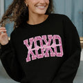 XOXO Valentine's Day Sequin Print Sweatshirt Pink Valentine's Sweater, Custom Valentines Day Gift for Girlfriend Faux...