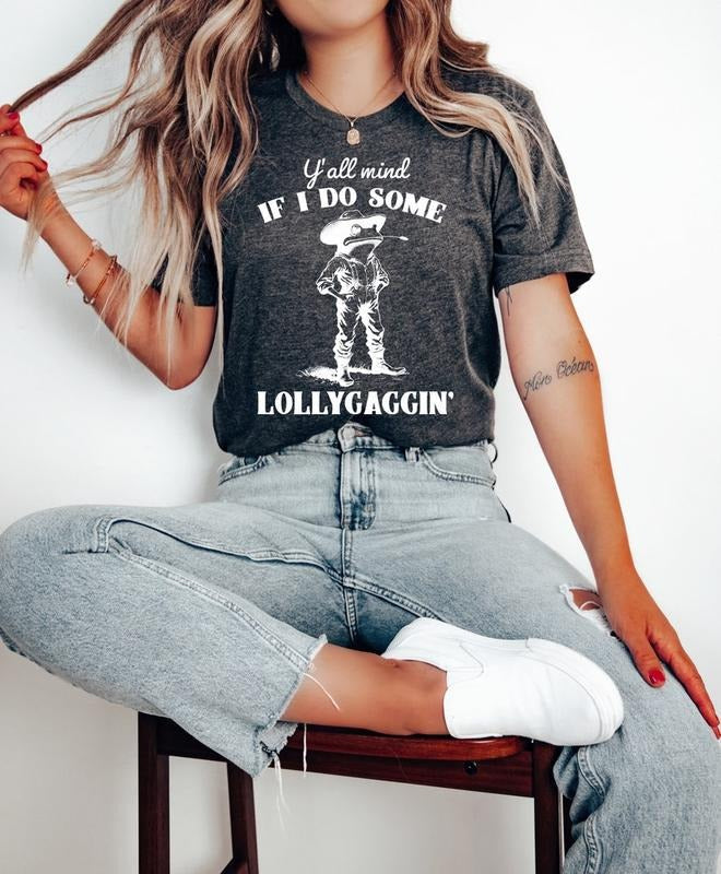 Y'all Mind If I Do Some Lollygagging Shirt, Funny Frog Graphic T-Shirt, Cute Funny Frog Tee, Frog Lovers Tee, Retro...