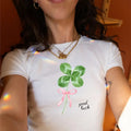 Y2k Baby Tee Coquette Top St Patricks Day Baby Tee, Gift For St Patricks Hoodie, Sweatshirt | ZylaModa.com