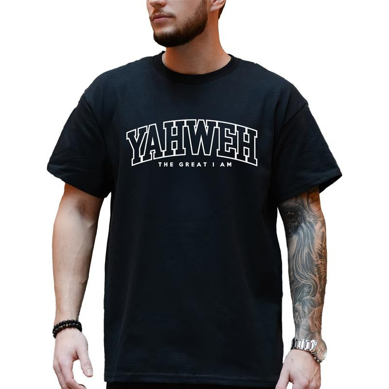 Yahweh Vintage Shirt, Yahweh Vintage Tee, Jesus Graphic Printed Tee, YHWH Unhinged Shirt, Faith T-shirt For Men, Jesus...