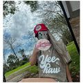 YeeHaw Mineral Wash Cropped Tee Hoodie, Sweatshirt | ZylaModa.com