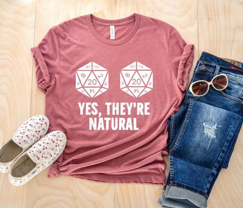 Yes They're Natural T-shirt, Dungeons and Dragons Inspired Sweatshirt, DND Womenswear Tee Hoodie | ZylaModa.com