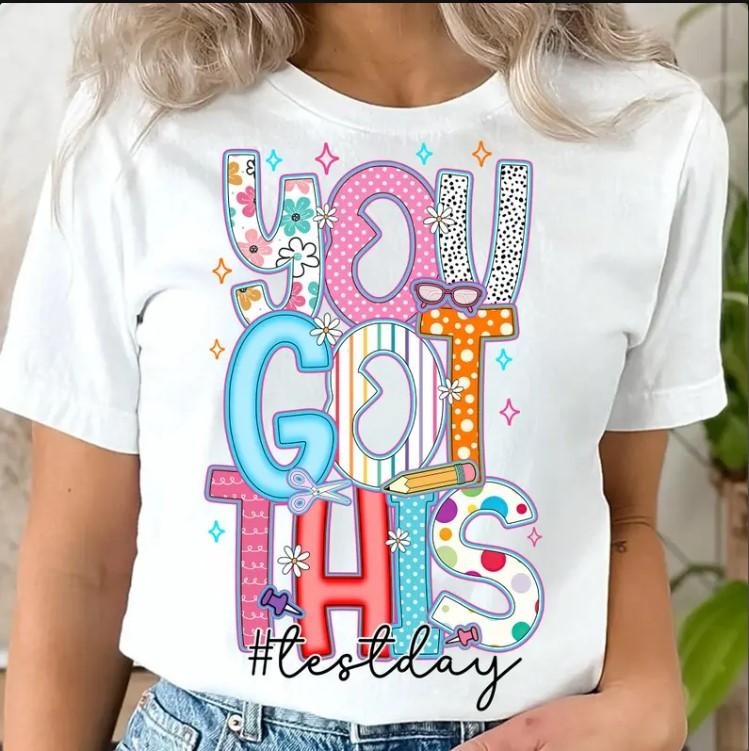 You Got This Test Day Teacher graphic tee, Don't Stress Do Your Best shirt Cotton Fabric Top Summer Tshirt Hoodie, Sweatshirt