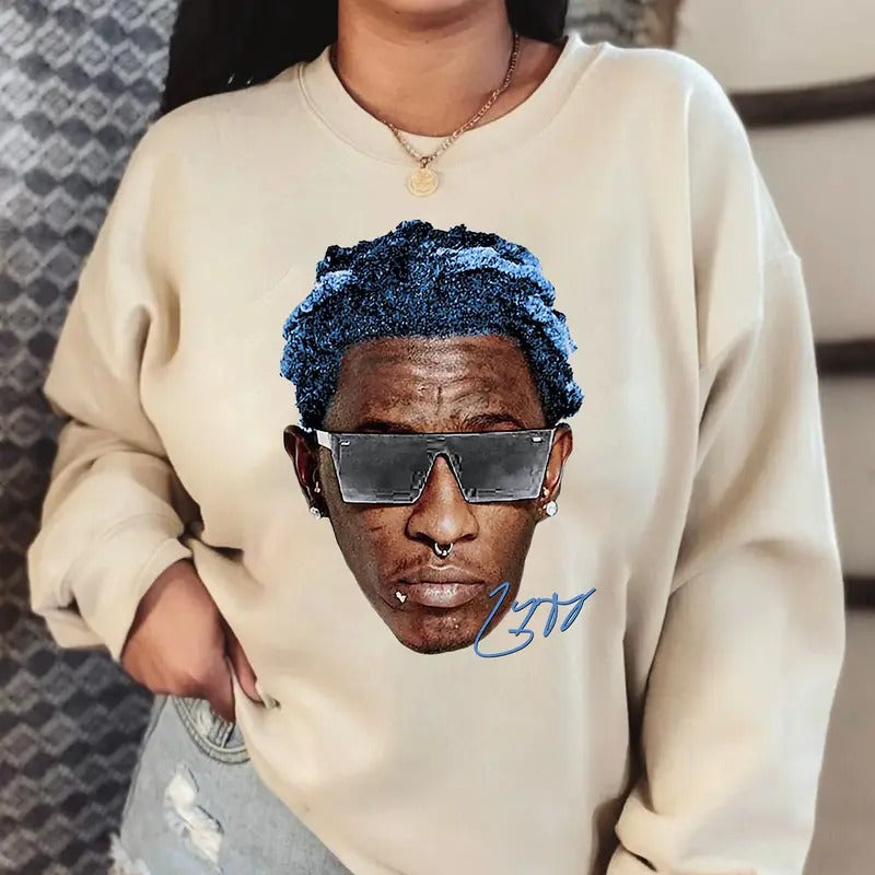 Young Thuggg Big Face Graphic Sweatshirt - Essential Rap Gear T-Shirts, Hoodie | ZylaModa.com