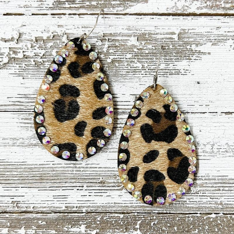 ZLeopard Rhinestone Earrings T-Shirts, Hoodie, Sweatshirt | ZylaModa.com
