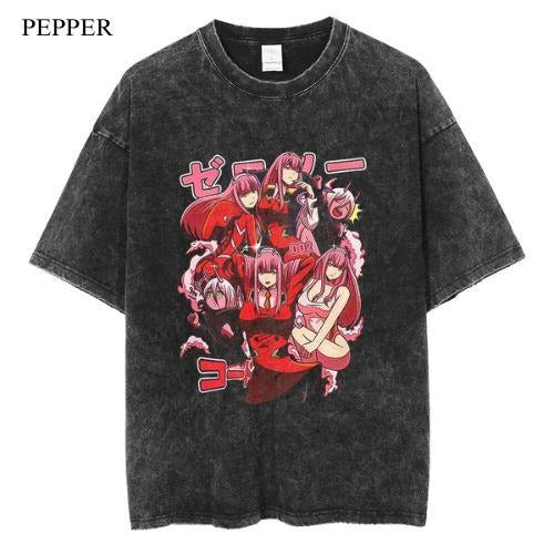 Zero Two Vintage T-Shirt, Anime Manga Unisex T-Shirt, Gift For Him Menswear Top Hoodie, Sweatshirt | ZylaModa.com