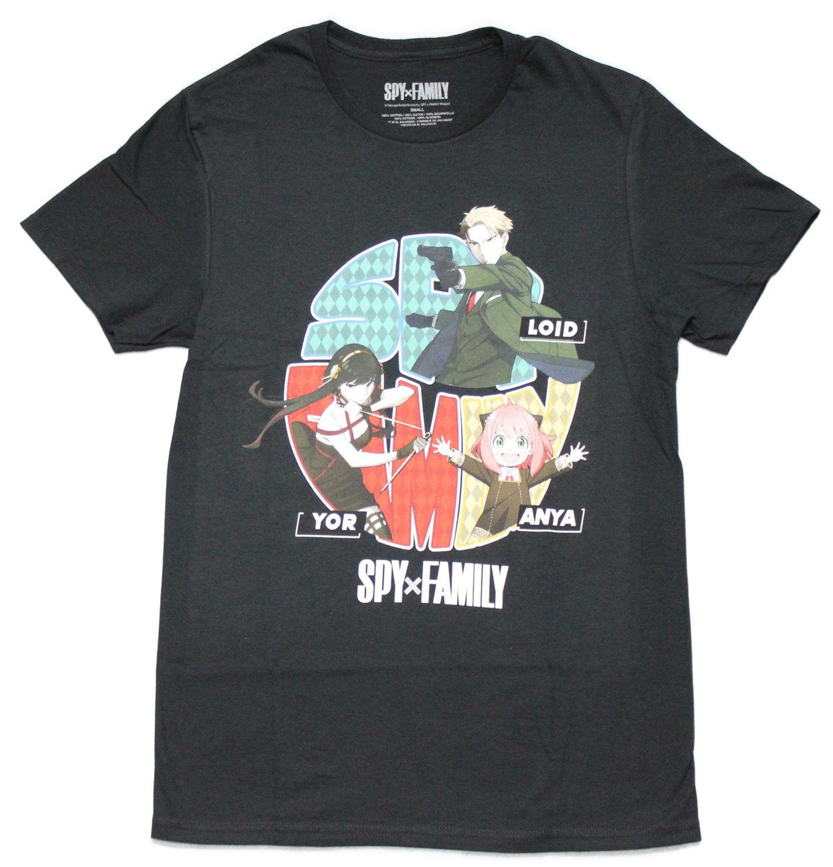 Spy X Family Mens T-Shirt - Named Cast In Front of Checkered Logo Hoodie, Sweatshirt | ZylaModa.com